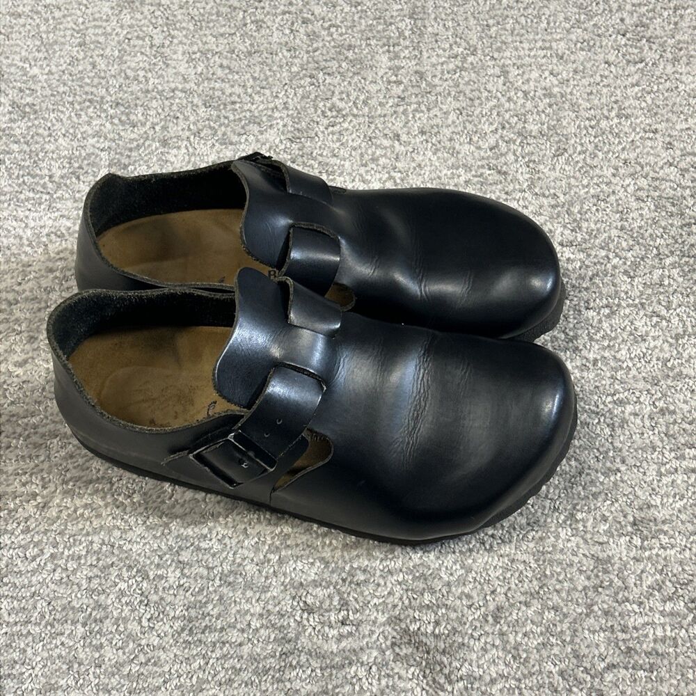 Birkenstock London Oiled Leather Clogs Black EU 37 US 7 Narrow Width Shoes - Picture 3 of 9